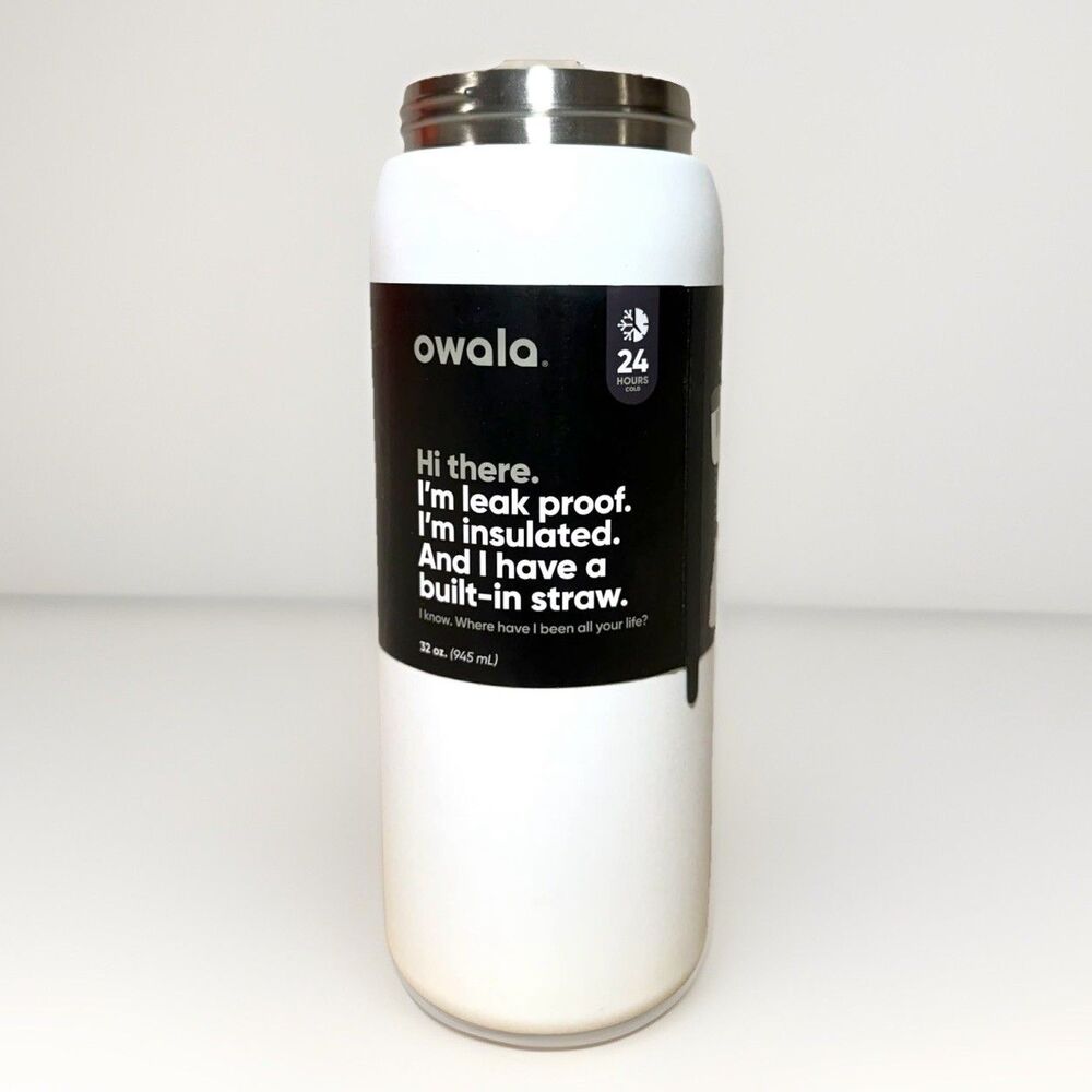 Owala 32oz FreeSip Stainless Water Bottle Sleek No Lid READ